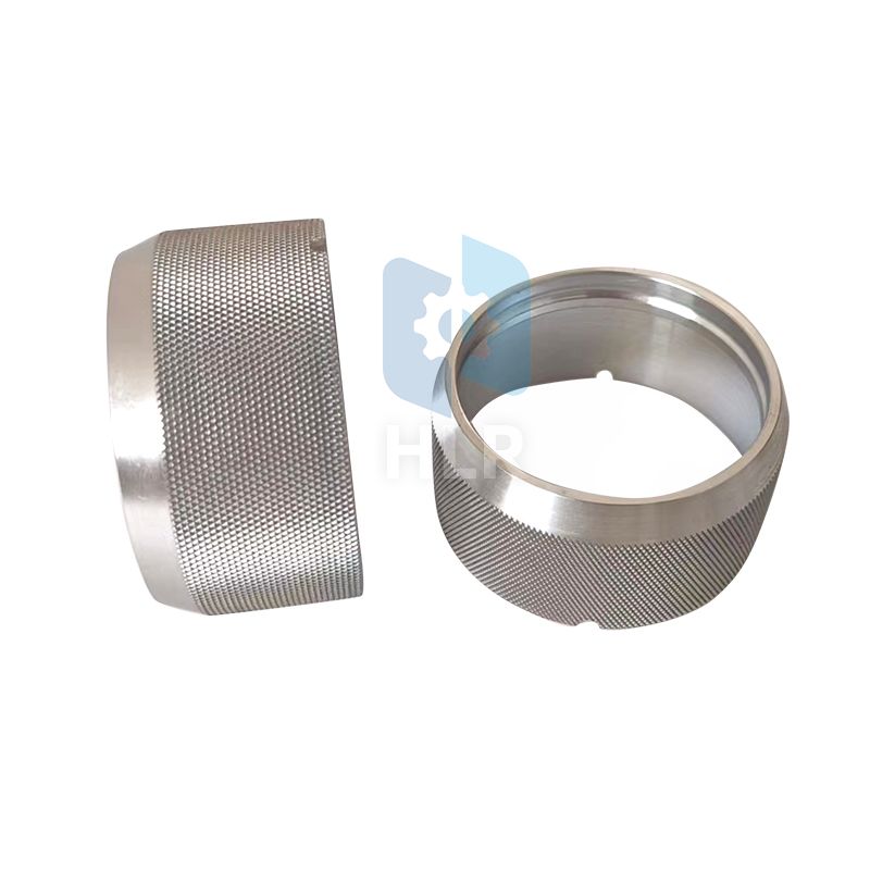 Karakteristik CNC Nguripake Aluminium Knurling Sleeve